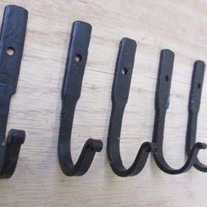 Pack of 5 UTENSIL Handforged Blacksmith rustic wrought iron hooks vintage old country iron hanging hooks cottage kitchen hand forged
