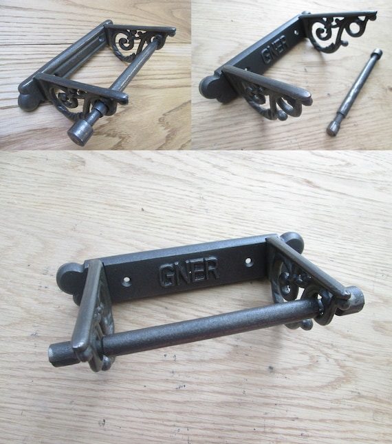 Rustic Toilet Roll Holder Cast Iron Vintage Victorian Retro Old Style Industrial Antique Iron WC Bathroom Toilet Loo Roll Holder