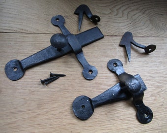 HAND FORGED wrought iron door latch old rustic retro vintage style blacksmith cupboard door lock latch