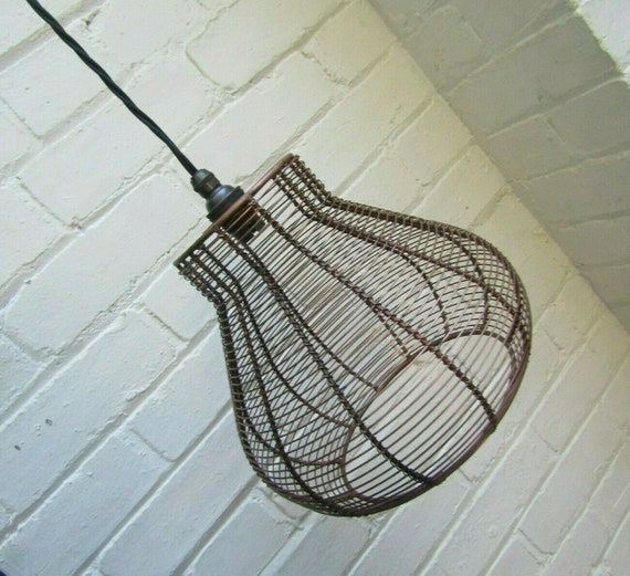 LEDSone Lampadario 29 Cm Industriale Vintage E27 Con Gabbia In Metallo, Paralume Da Soffitto Con Illuminazione A Sospensione Retrò Per Soggiorno, Cucina, Camera Da Letto (Cromato - Foto 8