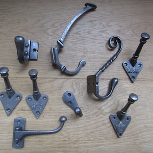Pack of 5 Cast iron rustic vintage old style hat and coat hooks retro shabby chic industrial pegs OVER 130 DESIGNS to choose from