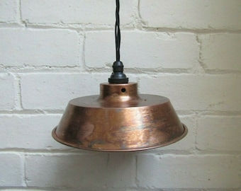 BISTRO ANTIQUE COPPER ceiling light Shade Round Dome industrial Vintage Retro Old Style factory ceiling pendant light Shade