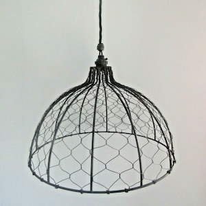 LARGE 14 inch Metal Wire light shade industrial rustic Vintage Retro Old ceiling pendant light Shade Dome Pendant Light Shade