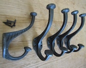 PACK OF 5 BLACKSMITH Cast iron Rustic hat and coat hooks vintage retro victorian old antique style coat hooks hanging hooks pegs