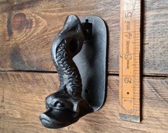 FISH DOOR KNOCKER cast iron rustic vintage country cottage Antique iron