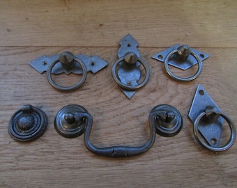 Armario baúl rústico, baúl, cofre, herrajes para muebles antiguos, estilo vintage envejecido, restaurado y reciclado, tiradores