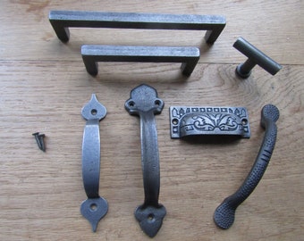 thumbnail image 2 of Hardwarefinds Antique Brass Victorian Bin Pull Handles – 4 9/16" Wide, Pair, #A6 2 of 4