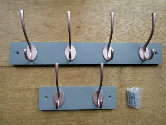 Grey Slate Wooden Coat Rail Rack Peg Board Hanger Rose Gold Victorian Style Hook Hallway Cloakroom Hook Rail Etsy