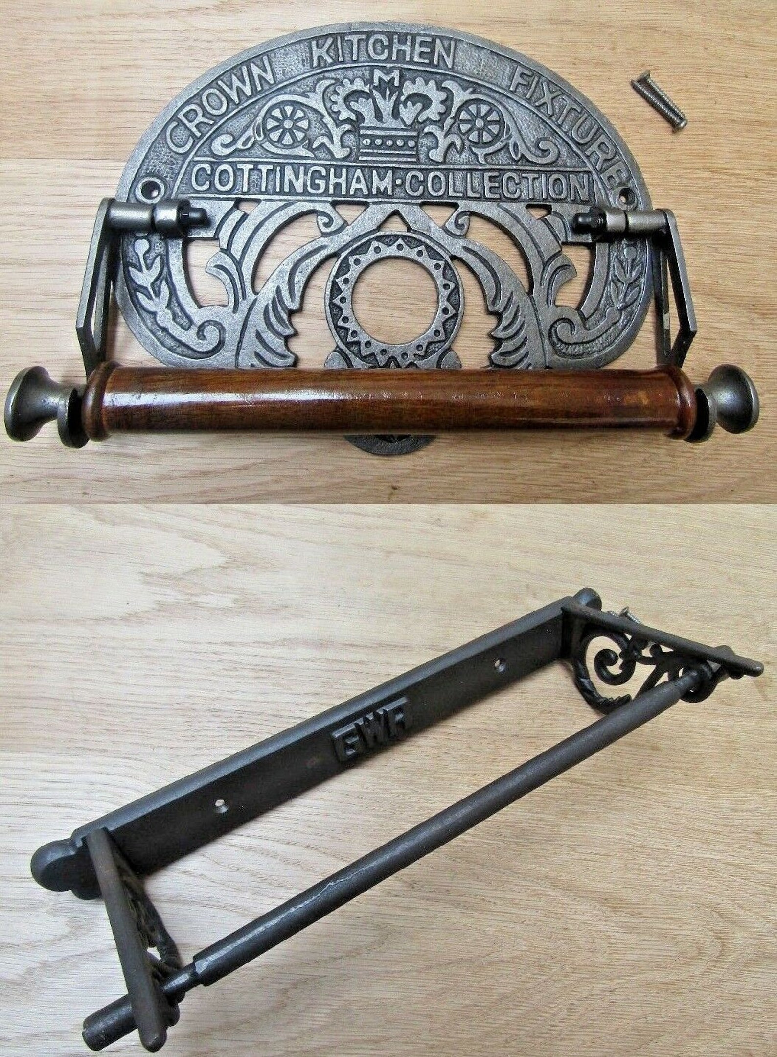KITCHEN ROLL HOLDER Choose From 3 Designs Cast Iron Rustic - Etsy