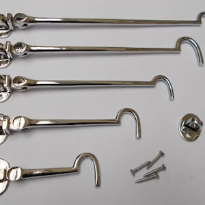 PLAIN VICTORIAN SOLID Messing altenglisch Kabine Haken & Öse Türhalter Latch Lock Türhalter Polierter Chrom