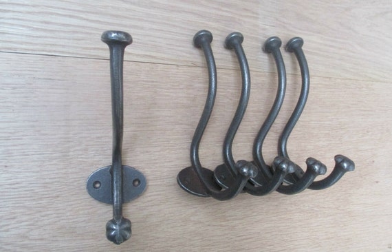 Cast Iron Rustic Hat & Coat Hooks Vintage Old English Victorian Retro Pegs Hanging Hook - UK