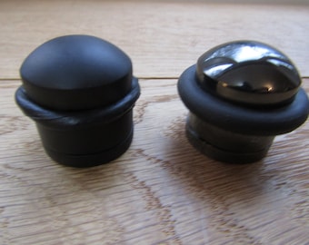 ROUND DOME Floor Mounted Door Stop Polished Black Nickel/ Matt black
