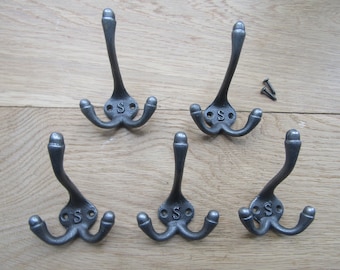 Rustic Cast Iron Coat Hooks, Vintage Coat Hooks, Country Home