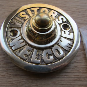 SOLID BRASS Door Bell Push vintage Victorian Antique Hard wired Front Back Door Chime Press bell push button