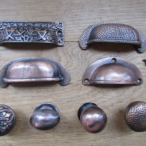 CAST IRON Antik Kupfer Möbel Knauf Griffe rustikale Vintage Retro Upcycle Restauration Beschläge
