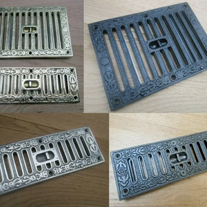Ornate Vintage Victorian Style Rustic Ventilation Grille Wall Air Vent open shut cover Adjustable hit & Miss Open shut slotted vent