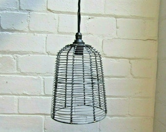 ANTIQUE IRON Wire lampshade industrial rustic Vintage Retro Old ceiling pendant light Shade