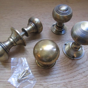 ANTIQUE BRASS  Door Knobs rim lock door knobs classic retro rustic antique vintage traditional cottage Industrial Restoration DIY