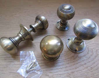 ANTIK MÄSSING Dörrknoppar kantlås dörrknoppar klassisk retro rustik antik vintage traditionell stuga industriell restaurering gör-det-själv