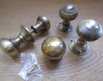 ANTIQUE BRASS  Door Knobs rim lock door knobs classic retro rustic antique vintage traditional cottage Industrial Restoration DIY