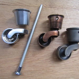 Solid Brass Vintage victorian old retro traditional swivel castor wheel Cup caster bolt fix castor Satin chrome Antique copper Pewter