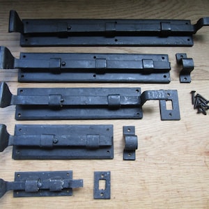 FISH TAIL DOOR  Bolt Hand forged blacksmith traditional vintage door slide bolt wrought iron old rustic scroll lock latch bolt