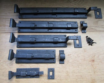 FISH TAIL DOOR  Bolt Hand forged blacksmith traditional vintage door slide bolt wrought iron old rustic scroll lock latch bolt