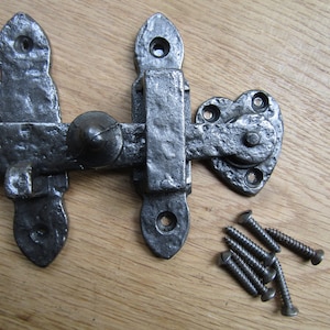 CAST IRON DOOR Latch rustic iron door privacy catch latch victorian cottage gothic vintage old style Rimmed AI