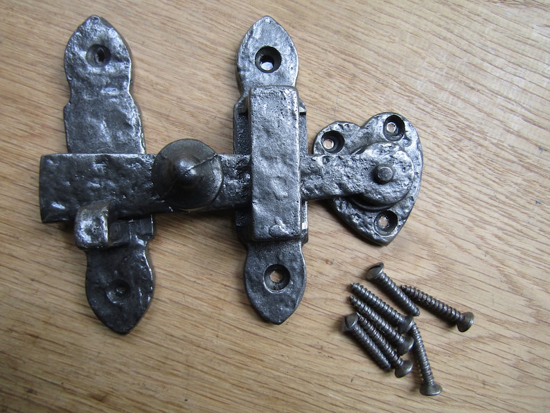 CAST IRON DOOR Latch rustic iron door privacy catch latch victorian cottage gothic vintage old style Rimmed AI