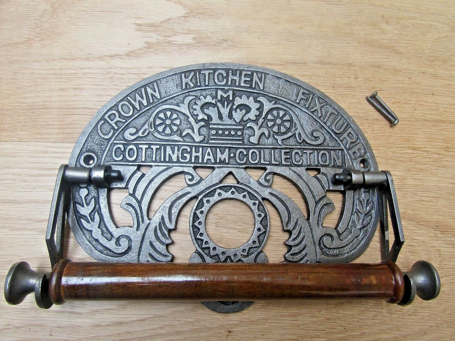 KITCHEN ROLL HOLDER Choose From 3 Designs Cast Iron Rustic Industrial ...