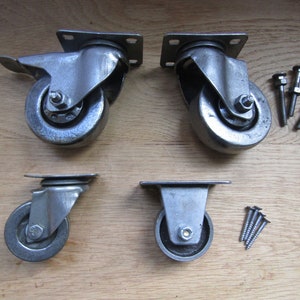 CAST IRON rustic industrial Vintage victorian old retro traditional swivel castor wheel Furniture wheels casters