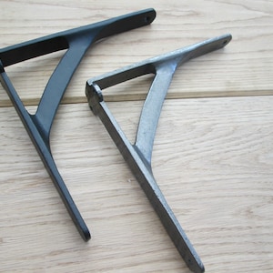 Pair of PLAIN GALLOWS  Cast iron Rustic vintage retro Industrial scaffold shelf brackets Victorian scroll brackets antique