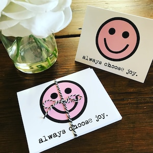Notecards Smiley Face, sempre escolha alegria, inspirador, notecards, smiley face, cartões
