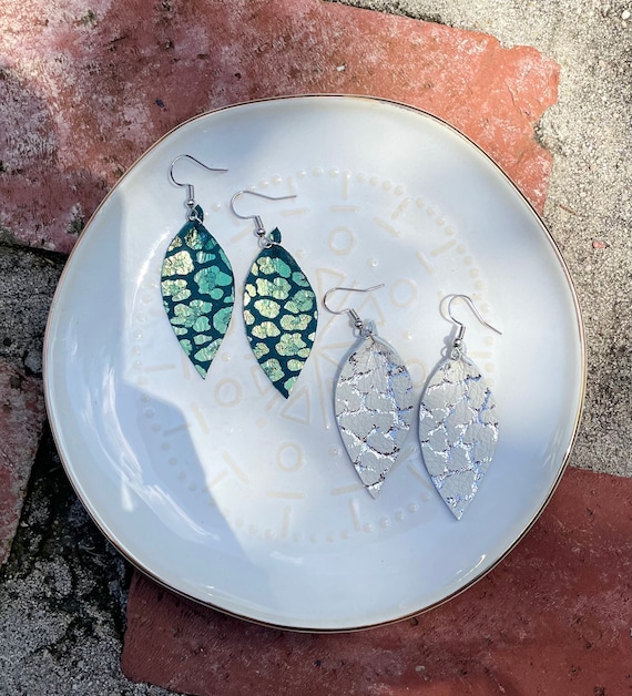 Limited Edition Leather Earrings set of 2