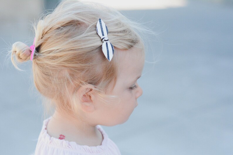 black leather clip handmade girl hair clips baby girl gift leather knot bows knot hair ties Neutral baby hair bows baby shower