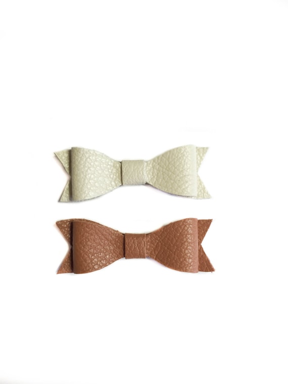 Neutral Baby Hair Bow set: ivory and caramel