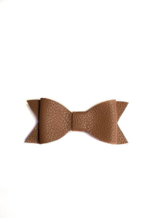 Baby Leather brown bow headband for baby girl infant
