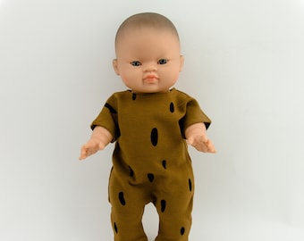 Paola Reina doll romper, 13 inch doll romper, 34 cm doll romper , cotton doll romper, caramel doll overall, boy Minikane clothes