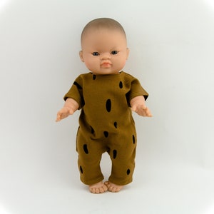 Paola Reina doll romper, 13 inch doll romper, 34 cm doll romper , cotton doll romper, caramel doll overall, boy Minikane clothes