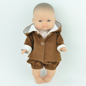 MINIKANE doll coat or bloomers,  hooded coat for Minikane and Paola Reina Gordi, brown doll coat made of corduroy