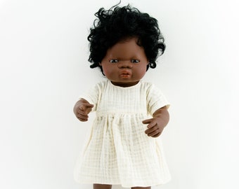 Miniland doll clothes, muslin doll dress, 15 inch doll dress, 38 cm doll dress, muslin doll clothing, christmas idea for girls