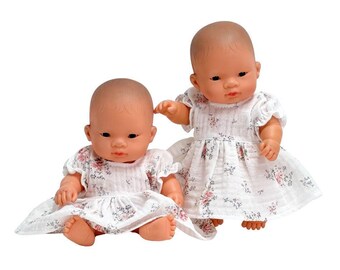 Baby Miniland Doll Dress, 21 Cm Doll Dress, Muslin Doll Dress