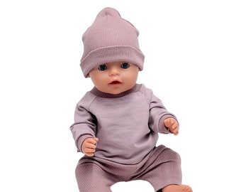 Baby Born lounge set 43 cm, American doll sports set, doll sweatshirt, doll pants, 17 inch doll clothes, pink baby born outfit, Easter gift