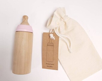 wooden baby doll bottle