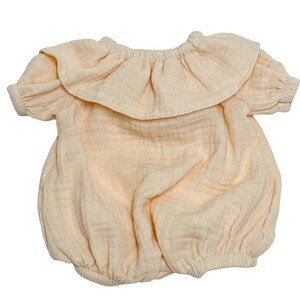 Minikane doll clothes, muslin doll romper fits Minikane 34 cm, Miniland 38, Paola reina Gordis, handmade onesie for 13-15 inches dolls cream romper