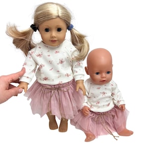 Baby Born 42-43 cm ballerina set, 18 inches doll clothes, American dolls, doll blouse, doll tulle skirt, Geburtstagsgeschenk, puppenkleidung