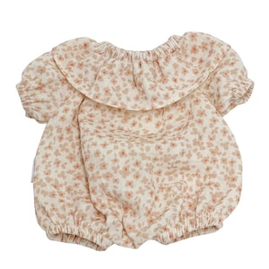 Minikane doll clothes, muslin doll romper fits Minikane 34 cm, Miniland 38, Paola reina Gordis, handmade onesie for 13-15 inches dolls floral romper