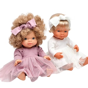 Miniland Doll Dress, 15 Zoll Kleid, Ballerina-Kleid, Tüllkleid, Minikane-Kleid, Paola Reina-Kleid, Weihnachtsgeschenk-Puppenkleid