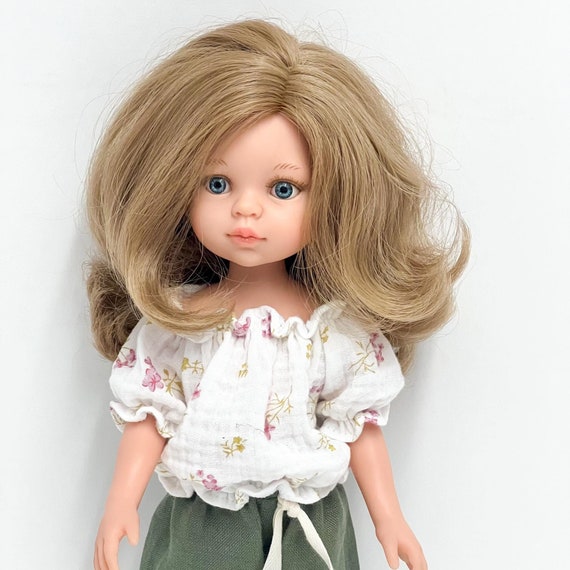 Paola Reina Amigas Doll Clothes Amigas Doll Clothes 32 Cm Doll Clothes 12 Inch Doll Clothes Floral Muslin Tunic Green Linen Pants Etsy UK