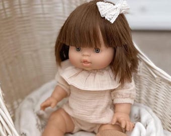 Barboteuse de poupée Minikane, de poupée Miniland, barboteuse avec un volant,barboteuse minikane en mousseline, barboteuse de poupée de 34cm